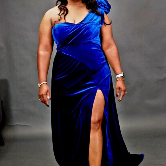 Dresses & Skirts - Rosalia Velvet Maxi Dress - Royal - 1X